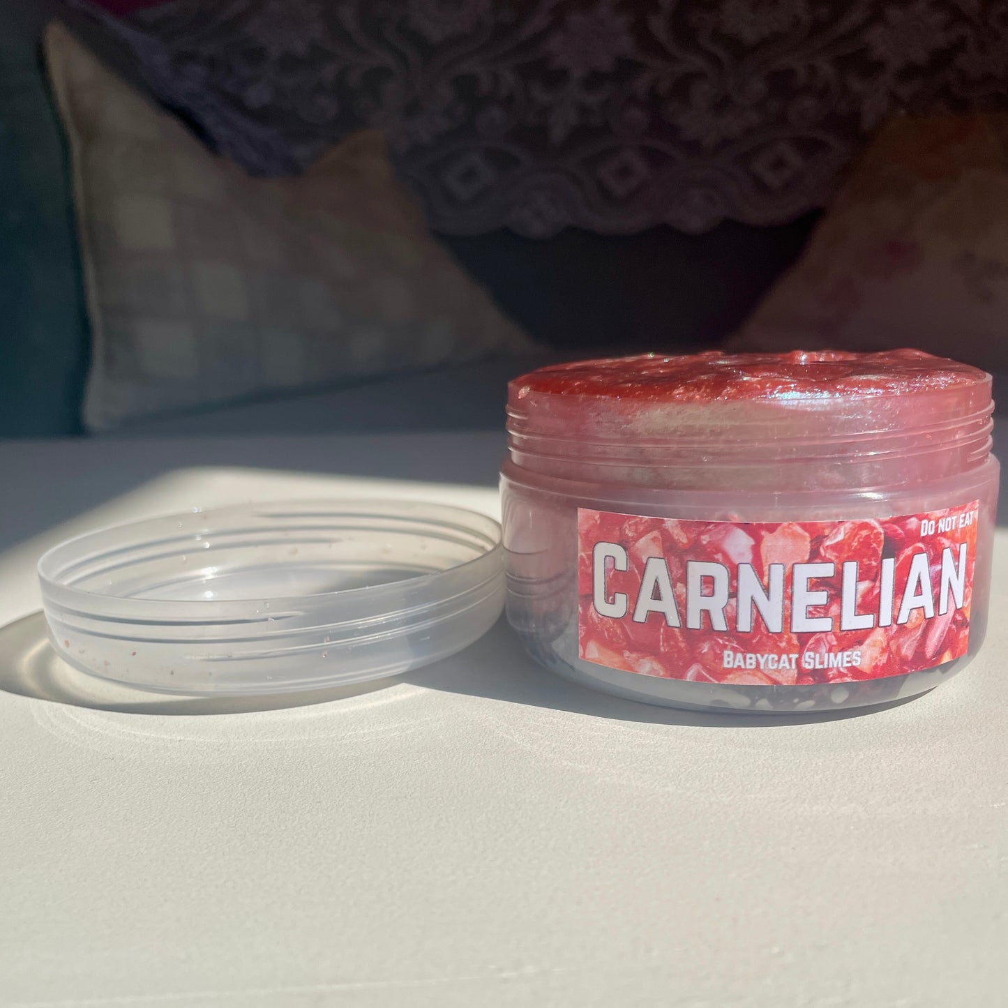 Carnelian - Coated clear + gravel slime