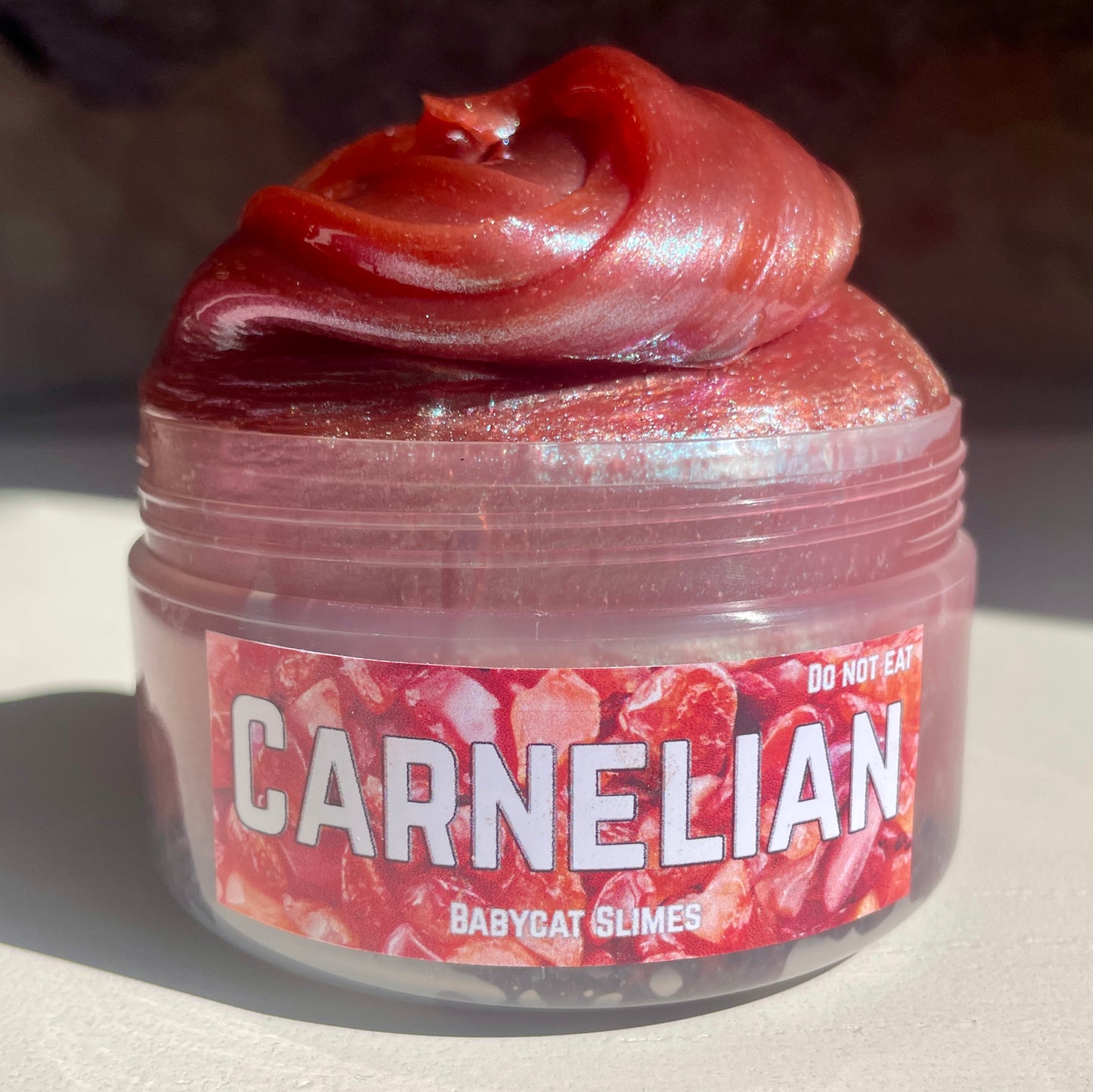 Carnelian - Coated clear + gravel slime
