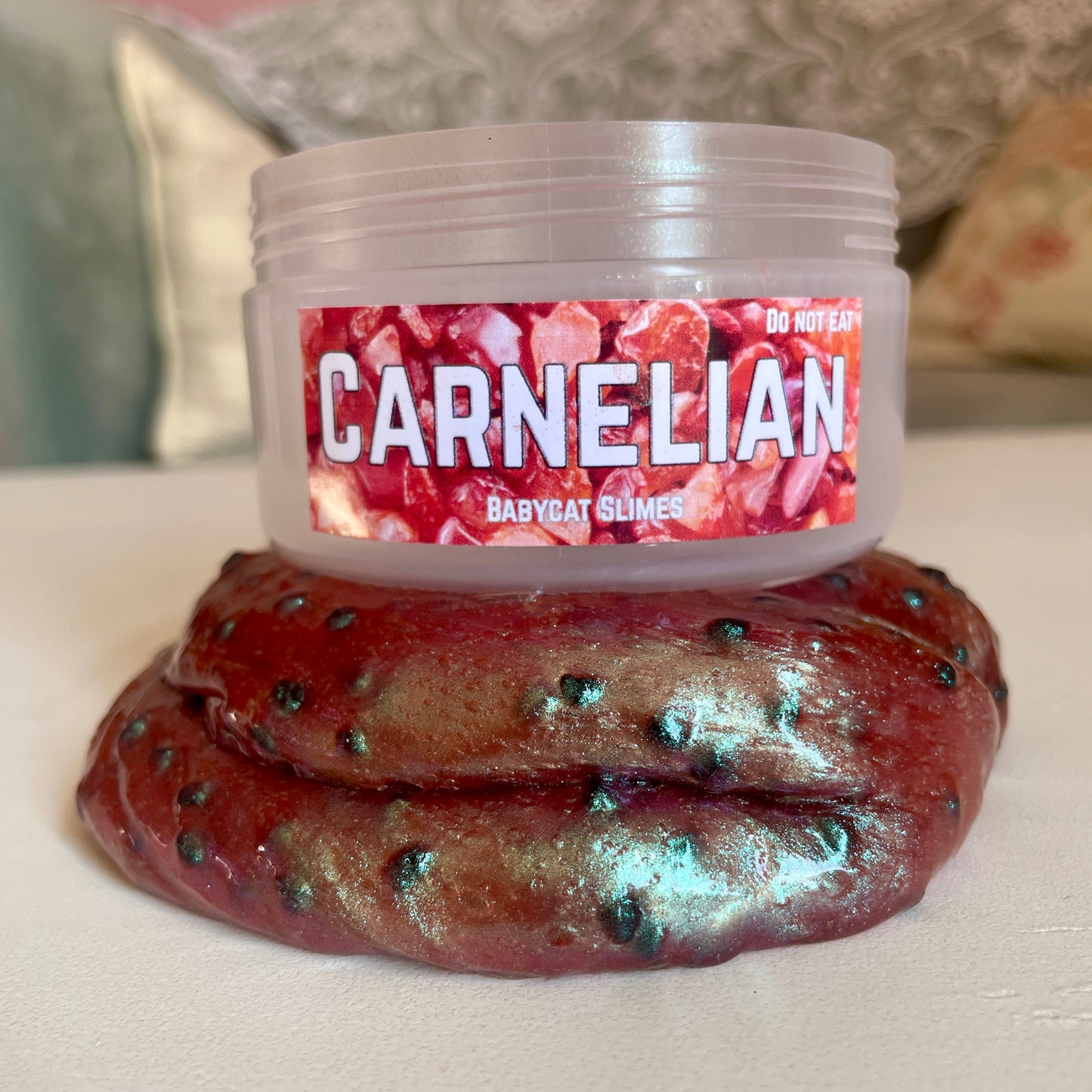 Carnelian - Coated clear + gravel slime