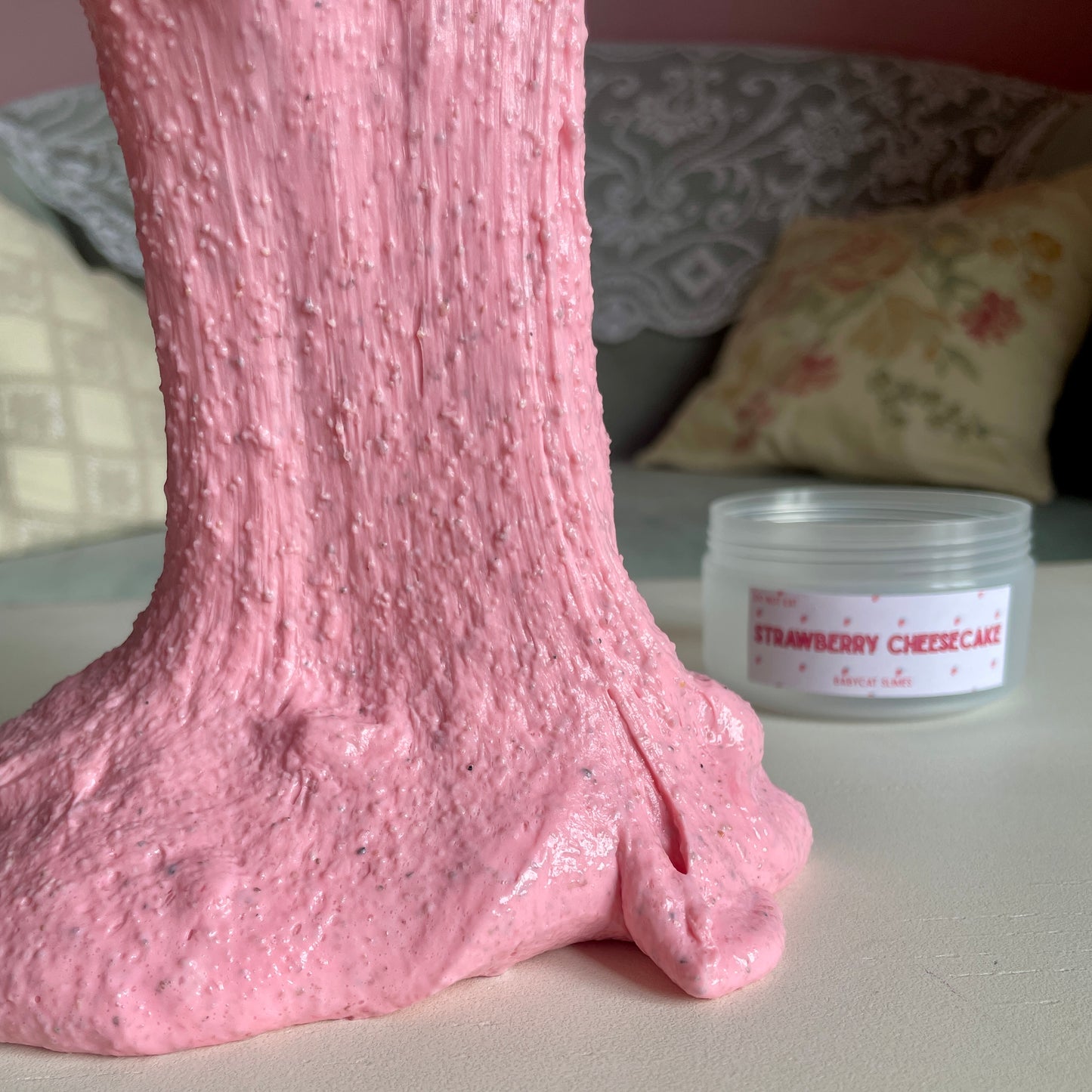 Strawberry Cheesecake - DIY clay slime