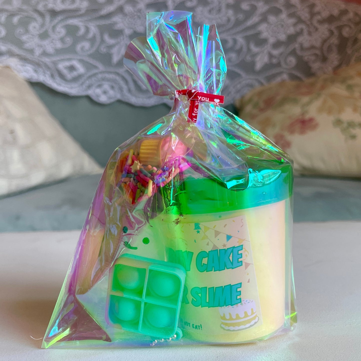 Butter slime party favour gift bag