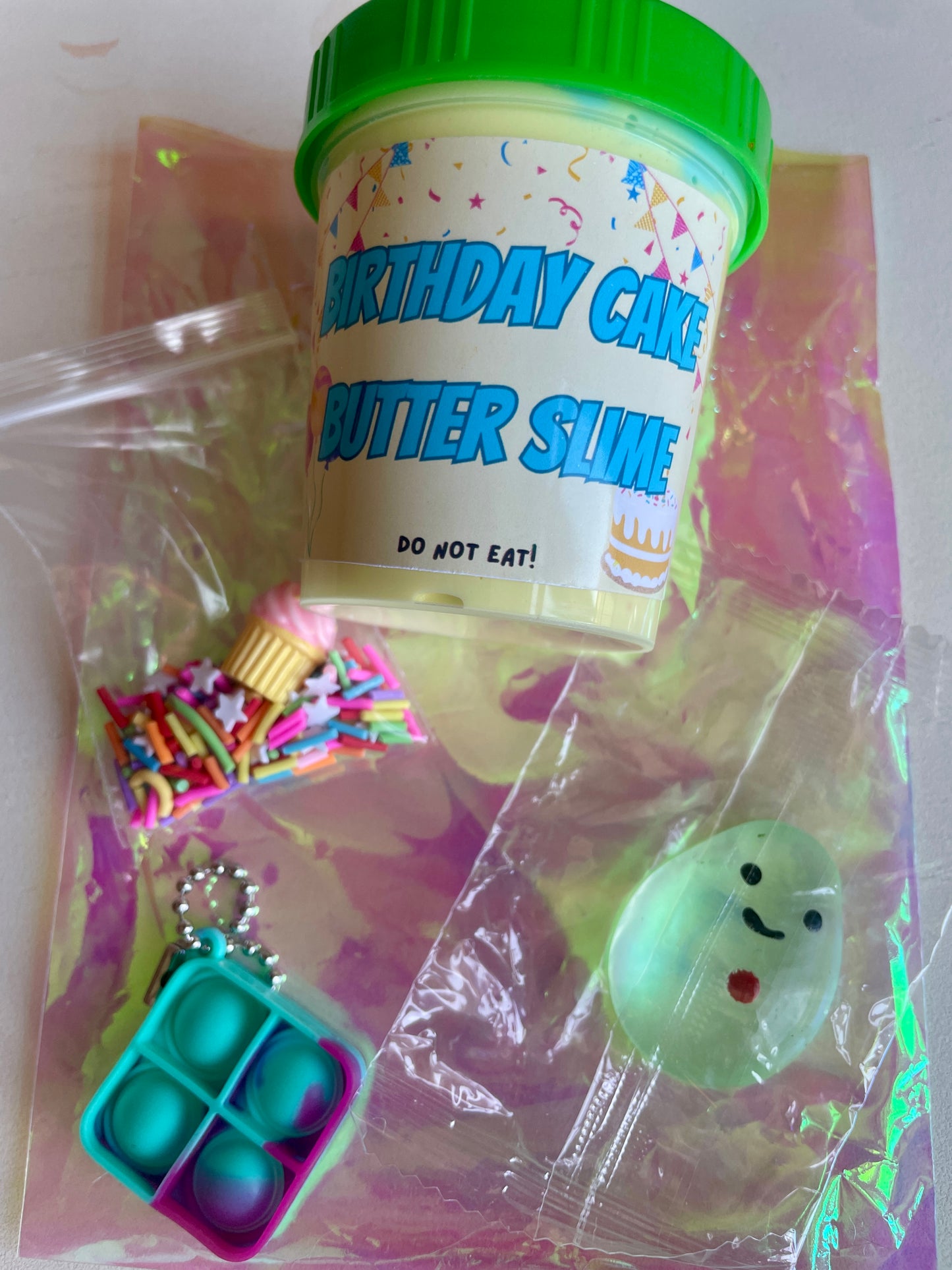 Butter slime party favour gift bag