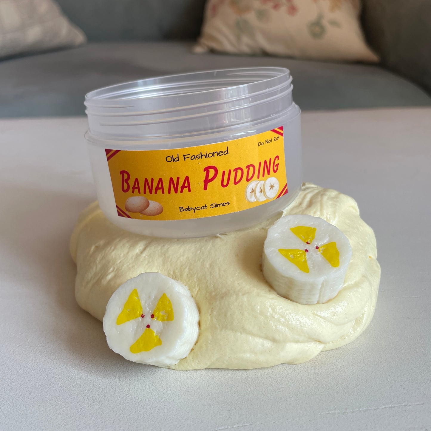 Old Fashioned Banana Pudding - DIY clay cloud creme/ snow softie slime