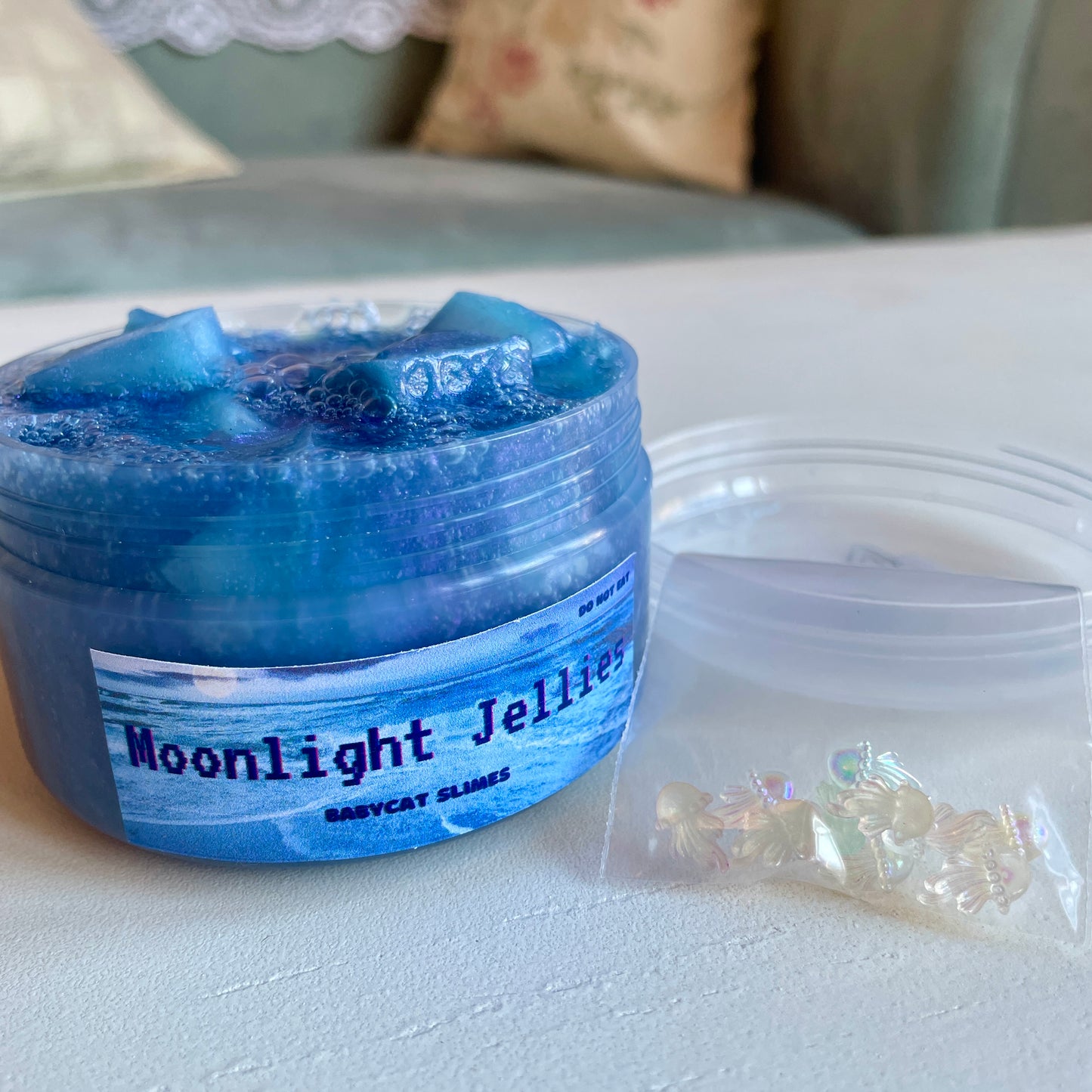 Moonlight Jellies - Coated clear jelly cube slime