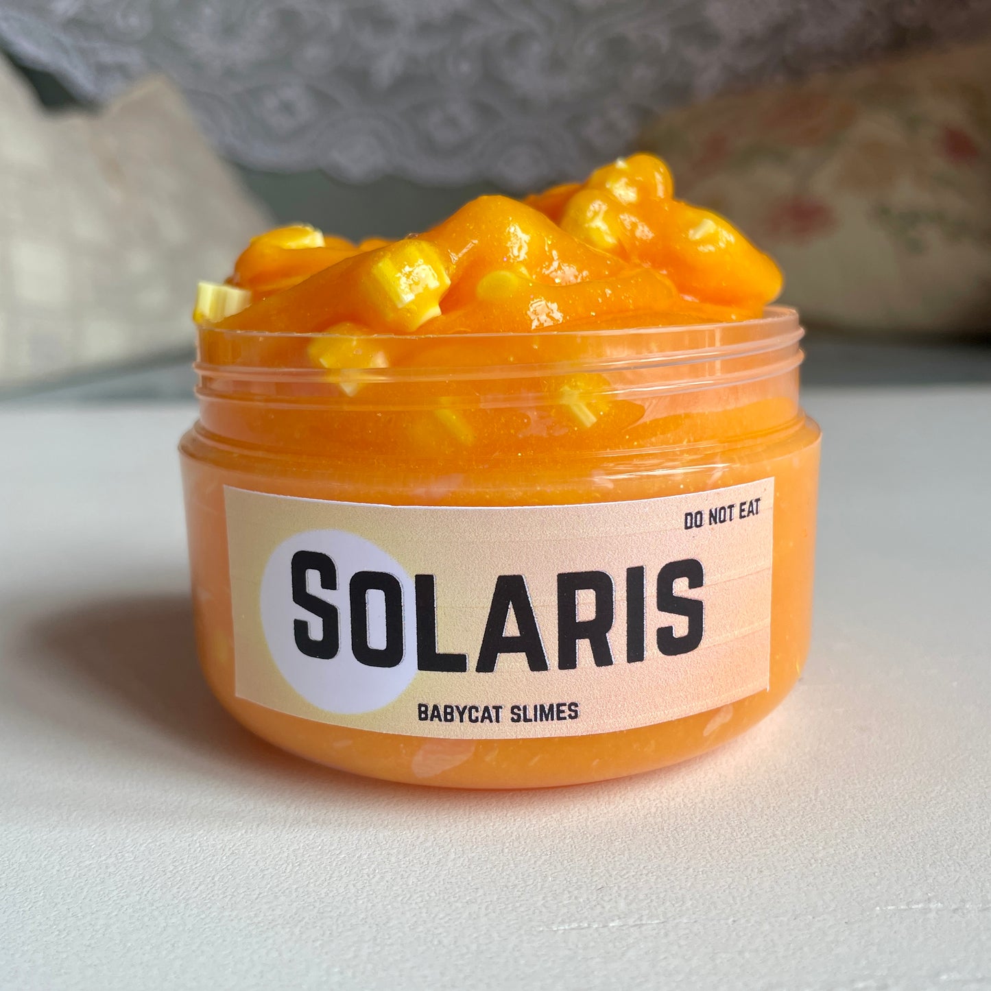 Solaris - Coated clear block bead + cloud slime