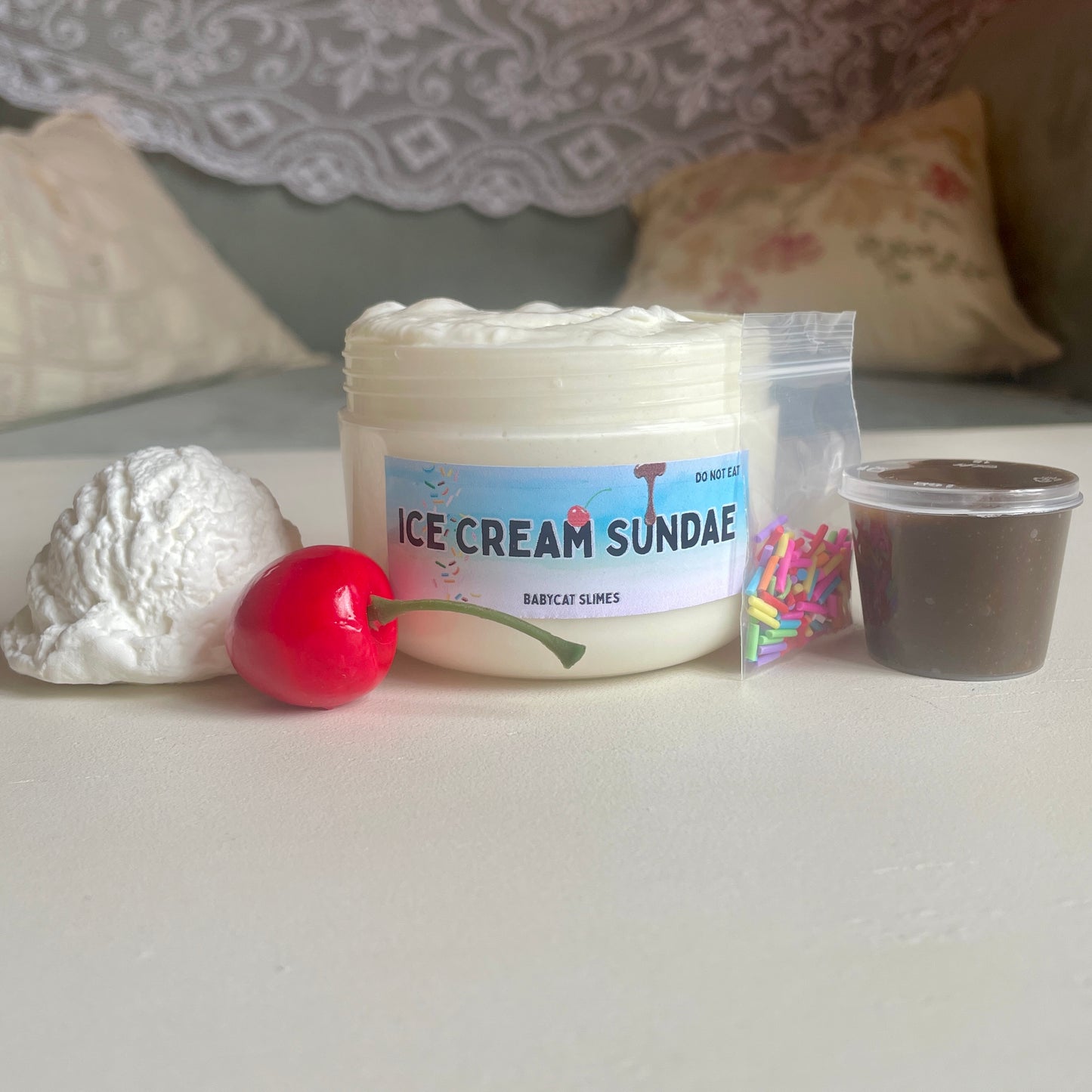 Ice Cream Sundae - Soft serve DIY clay slime