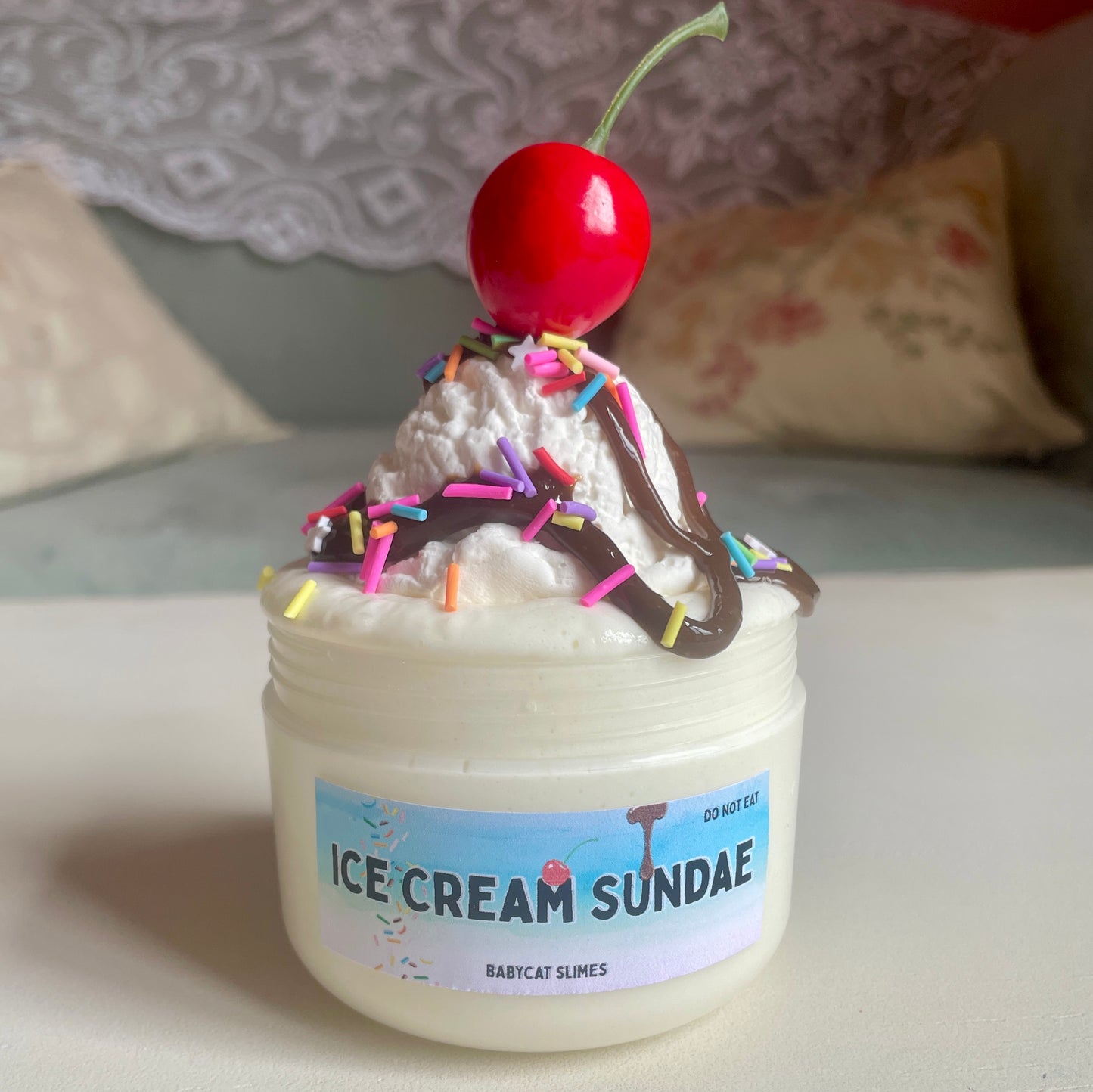 Ice Cream Sundae - Soft serve DIY clay slime
