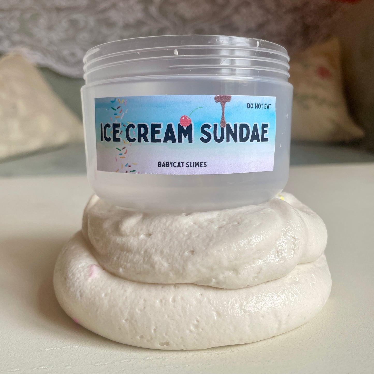 Ice Cream Sundae - Soft serve DIY clay slime