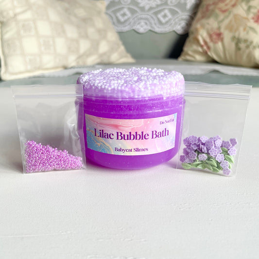Lilac Bubble Bath - Clear Microfloam Slime