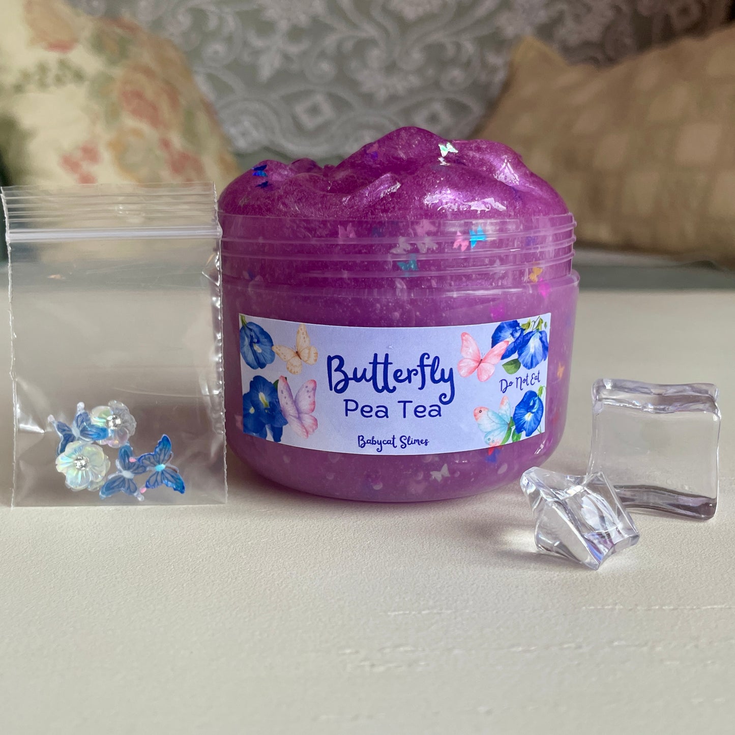 Butterfly Pea Tea - Coated Clear Slime
