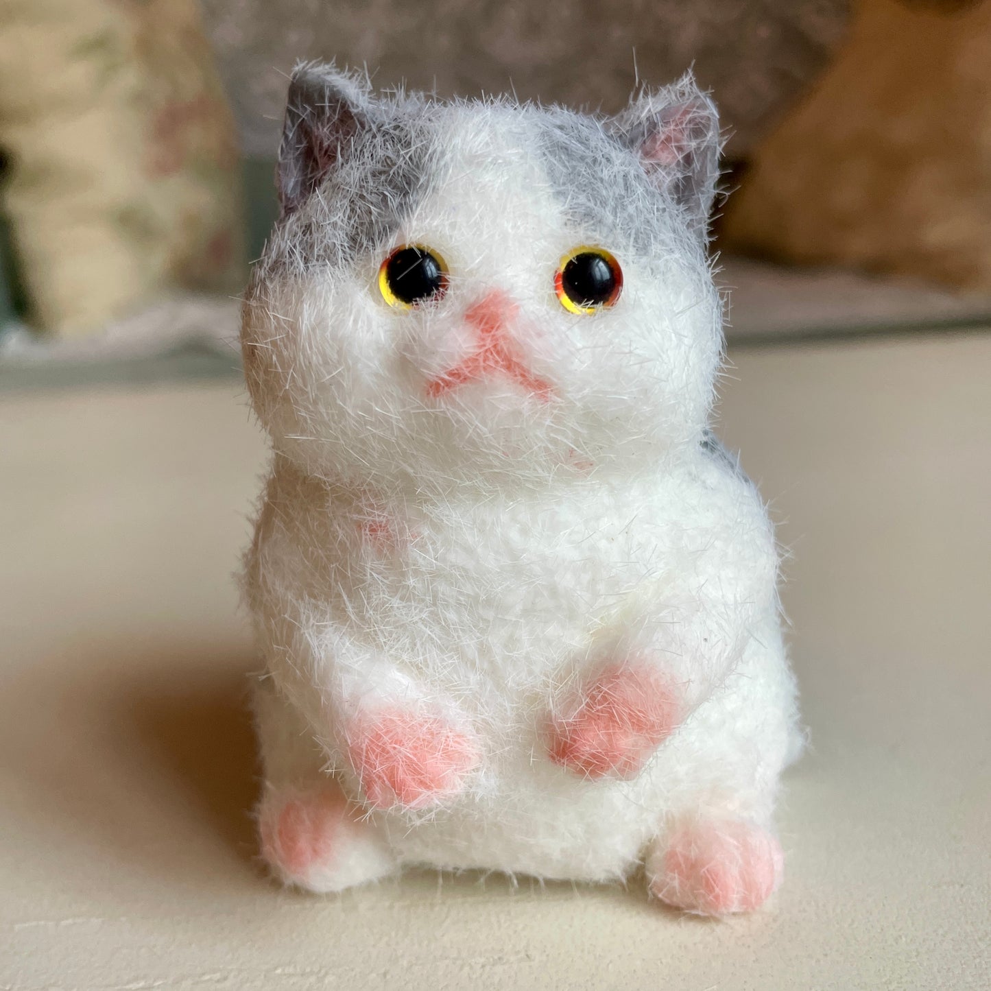 Grey white cat taba squishy squeeze toy
