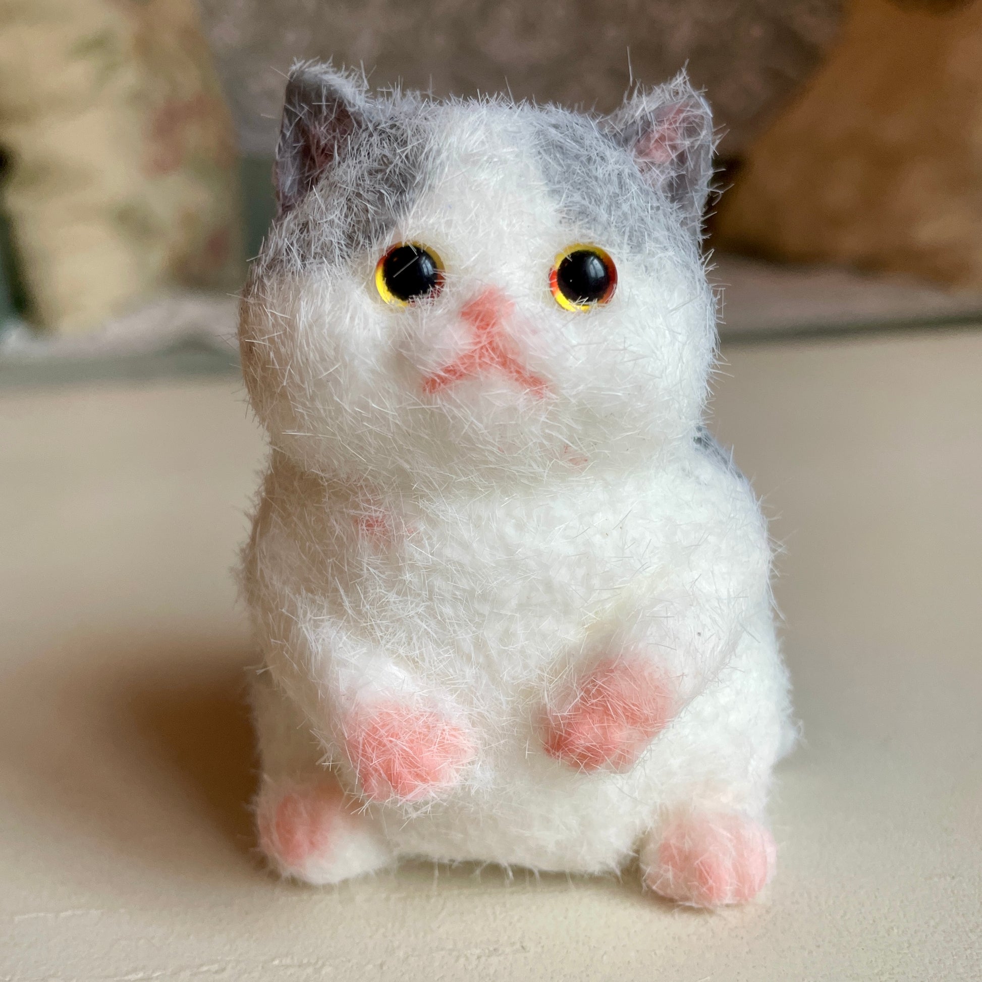 Grey white cat taba squishy squeeze toy