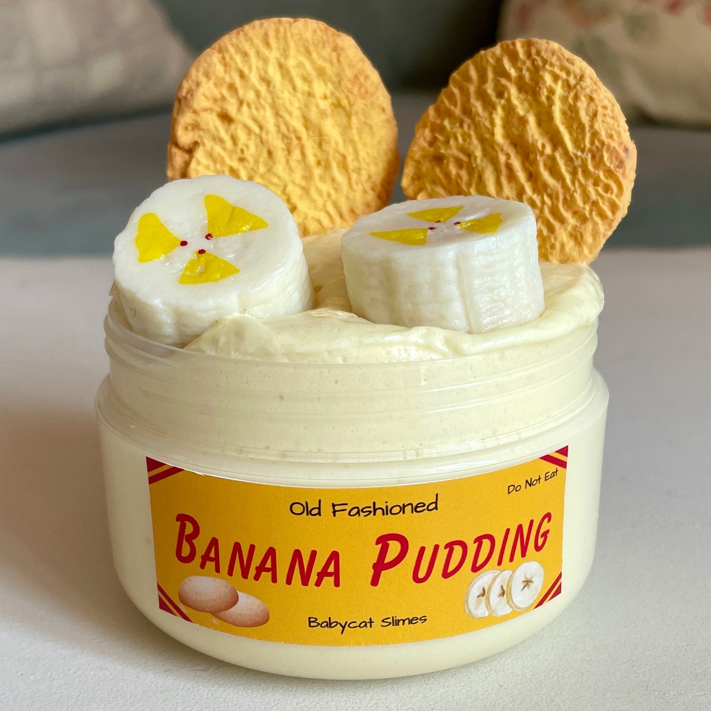 DIY clay banana pudding slime 